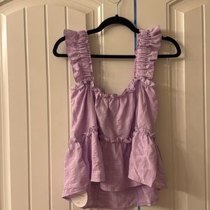 Ruffled Lavender Sleeveless Top